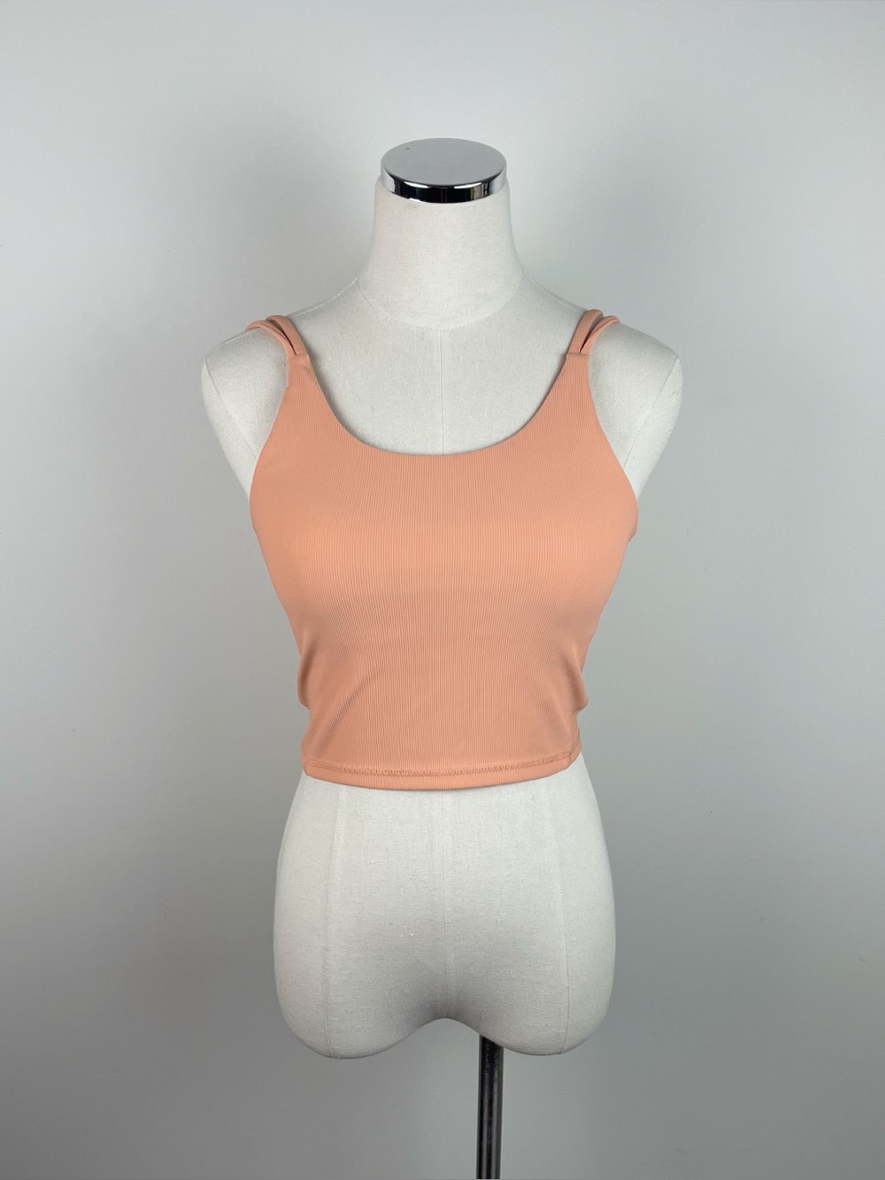 Wilo The Label Orange Peach Ribbed Knit Crop Top Workout Athletic Women Medium